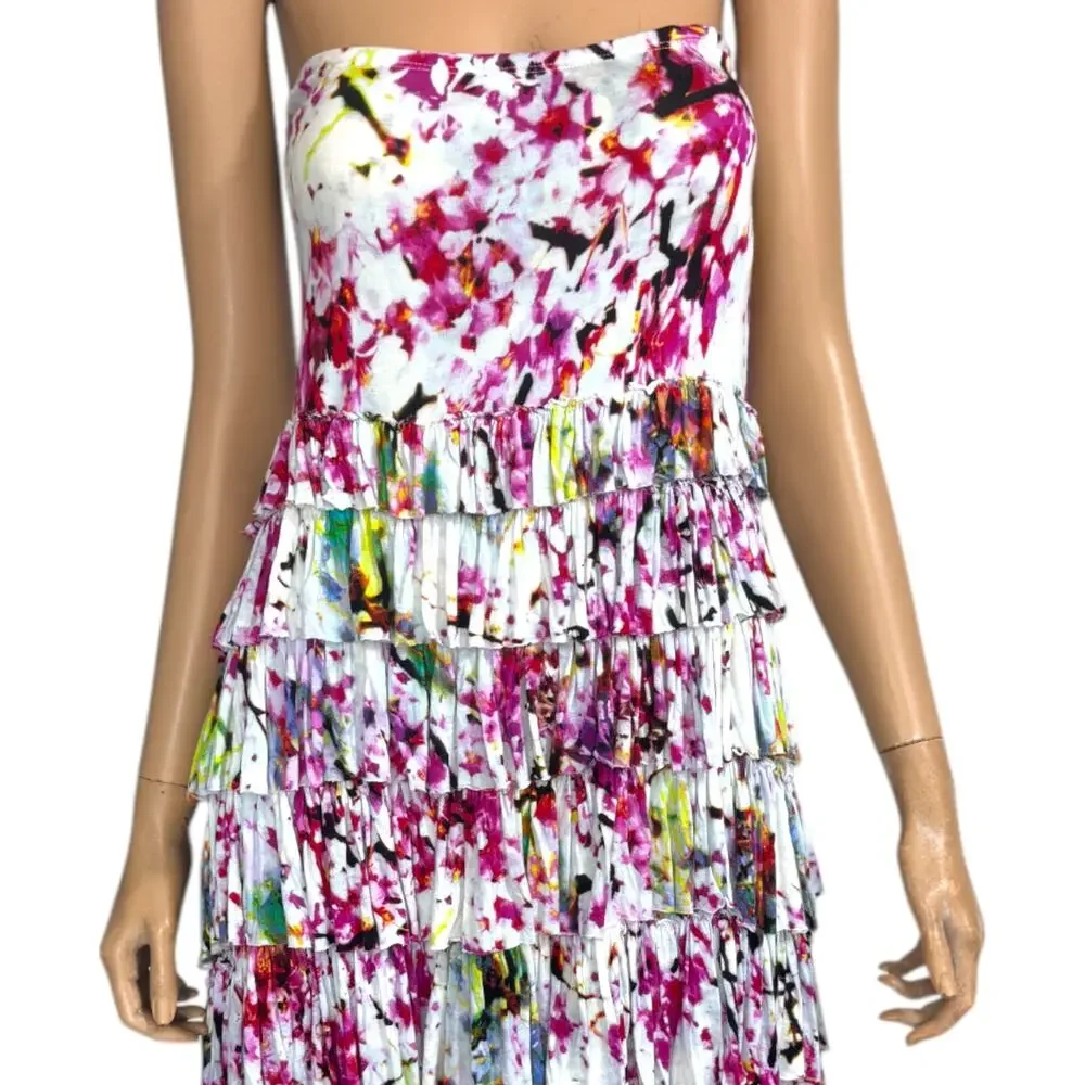 Grace Elements Convertible Tiered Maxi Skirt Dress M Boho Festival